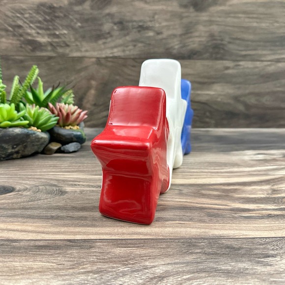 NIB RAE DUNN Ceramic Red White Blue Stars And Stripes Decor Patriotic Holiday - Picture 5 of 7